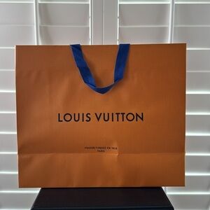 Louis Vuitton Tangerine Bag with Navy Handles